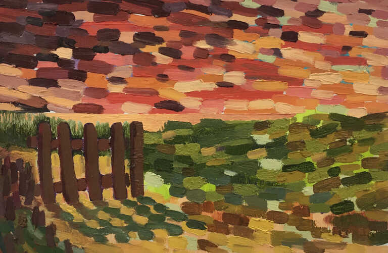 Werner Fraß, Zaun im Abendrot