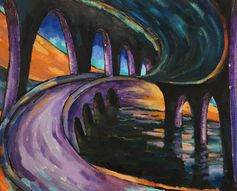 Surreale Brücke.