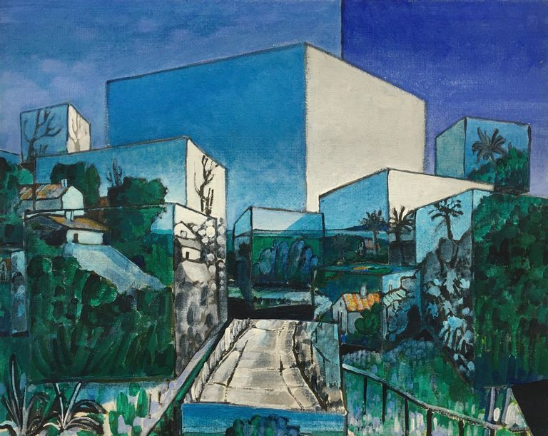 Blaue Welt - Würfel