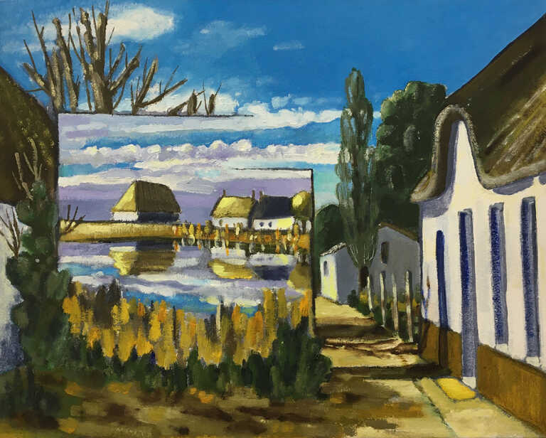 Häuser am Neusiedler See.